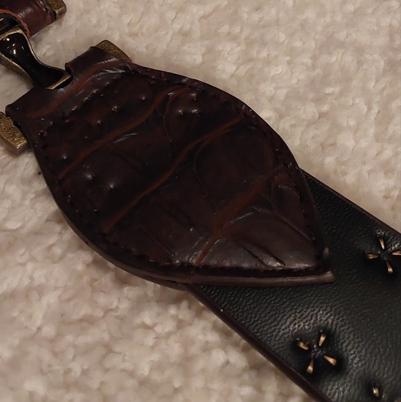 🌺 Like New Brown Leather & Studded Western Belt - Picture 11 of 14
